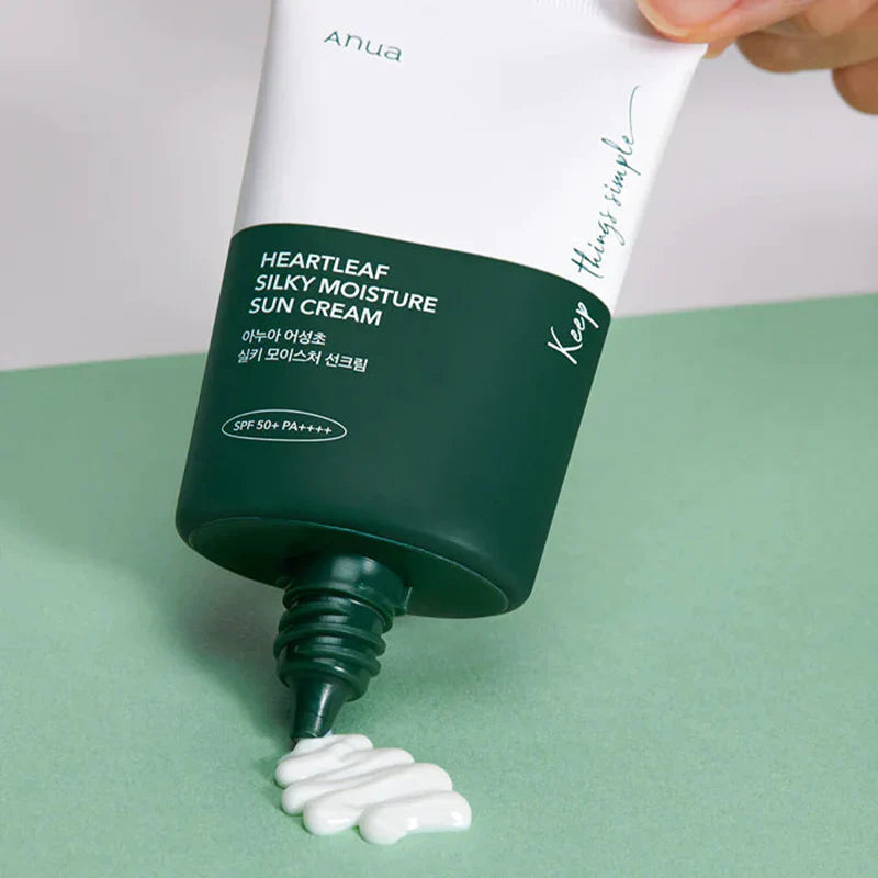 Anua - Heartleaf Silkimjúkur rakakrem sólarvörn
