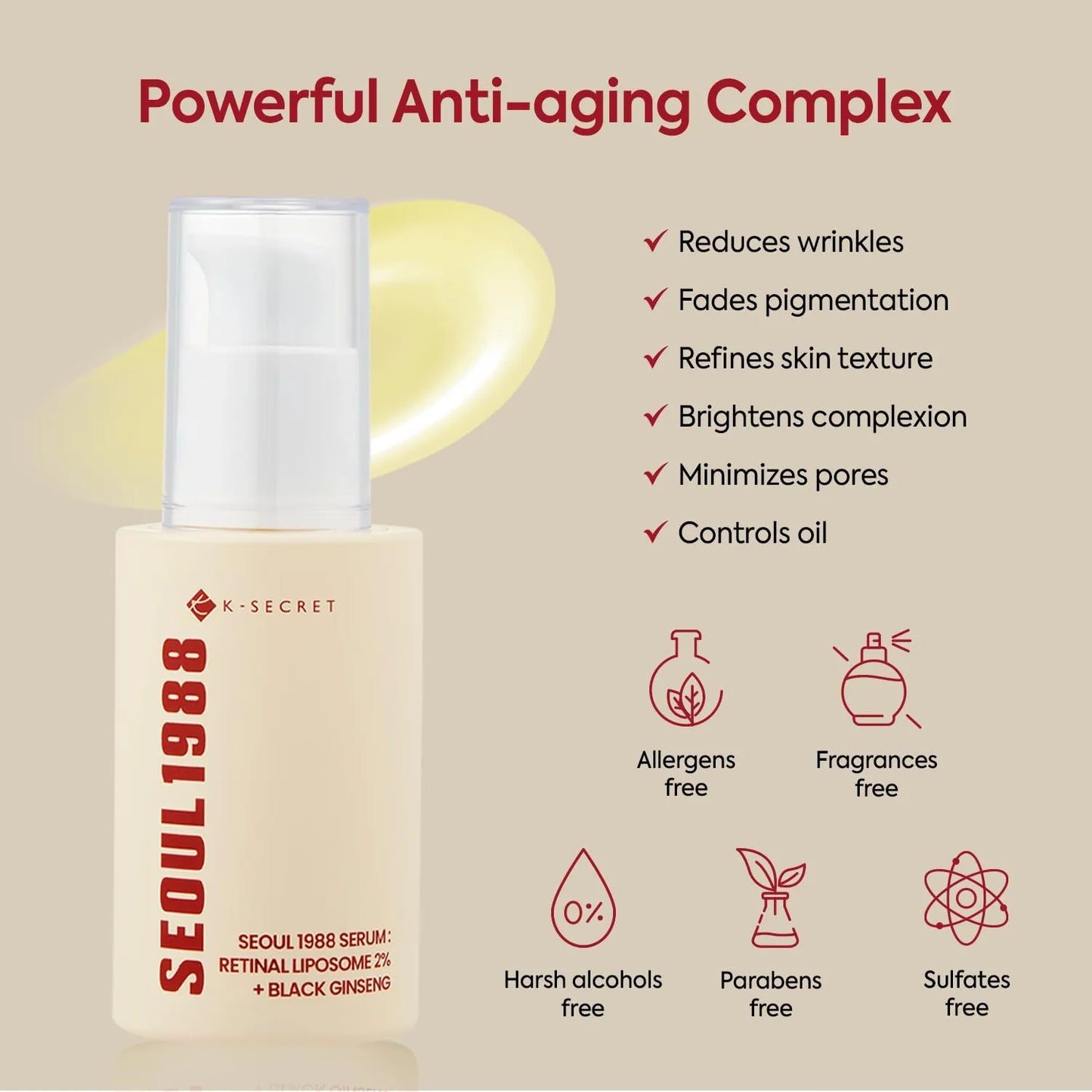 Ksecret – SEOUL 1988 Serum: Sjónhimnu lípósóm 2% + Svartur ginseng